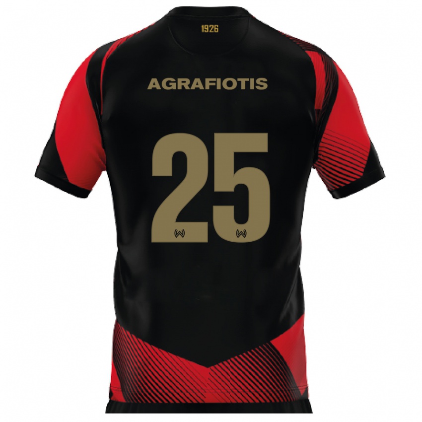 ילדים ניקולס אגרפיוטיס #25 שחור אדום ג'רזי ביתית 2025/26 חולצה קצרה