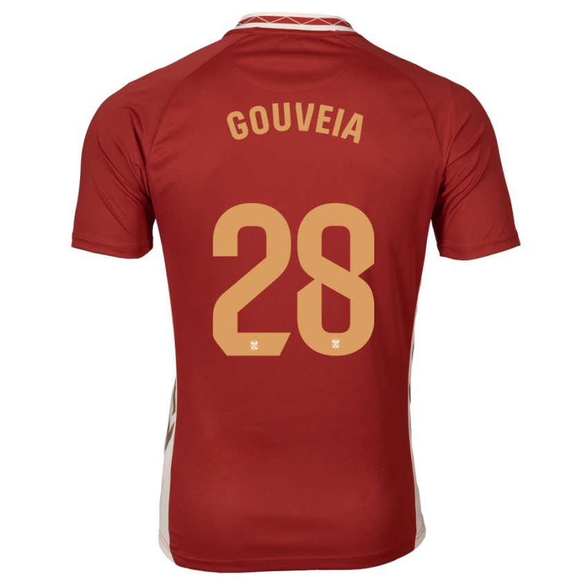 ילדים Diego Gouveia #28 בורדו זהב הרחק ג'רזי 2025/26 חולצה קצרה