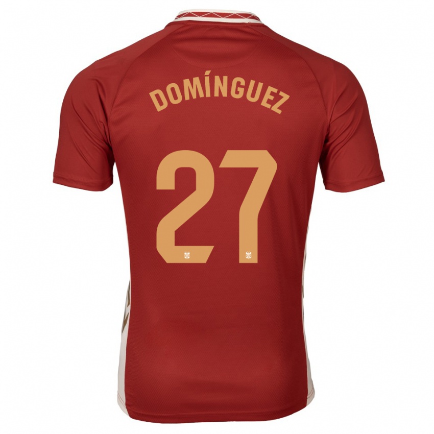 ילדים Carlos Domínguez #27 בורדו זהב הרחק ג'רזי 2025/26 חולצה קצרה