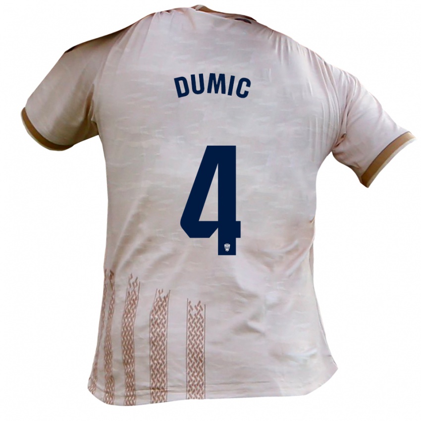 ילדים דריו דומיץ' #4 לבן מלוכלך חום הרחק ג'רזי 2025/26 חולצה קצרה