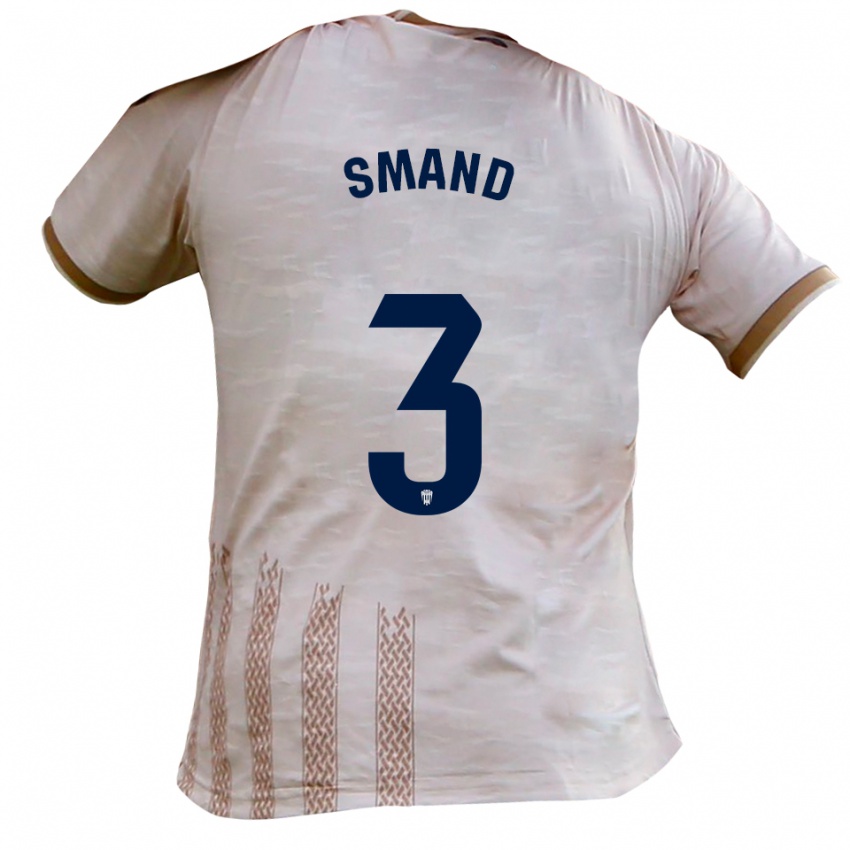 ילדים Floris Smand #3 לבן מלוכלך חום הרחק ג'רזי 2025/26 חולצה קצרה