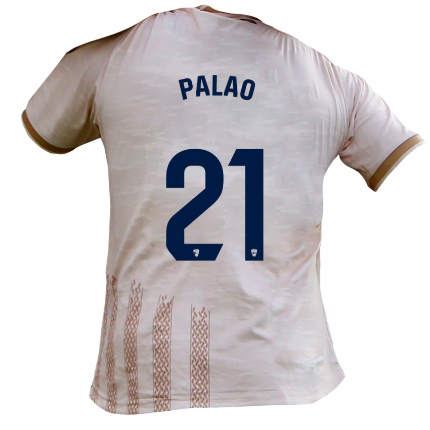 ילדים Rafa Palao #21 לבן מלוכלך חום הרחק ג'רזי 2025/26 חולצה קצרה