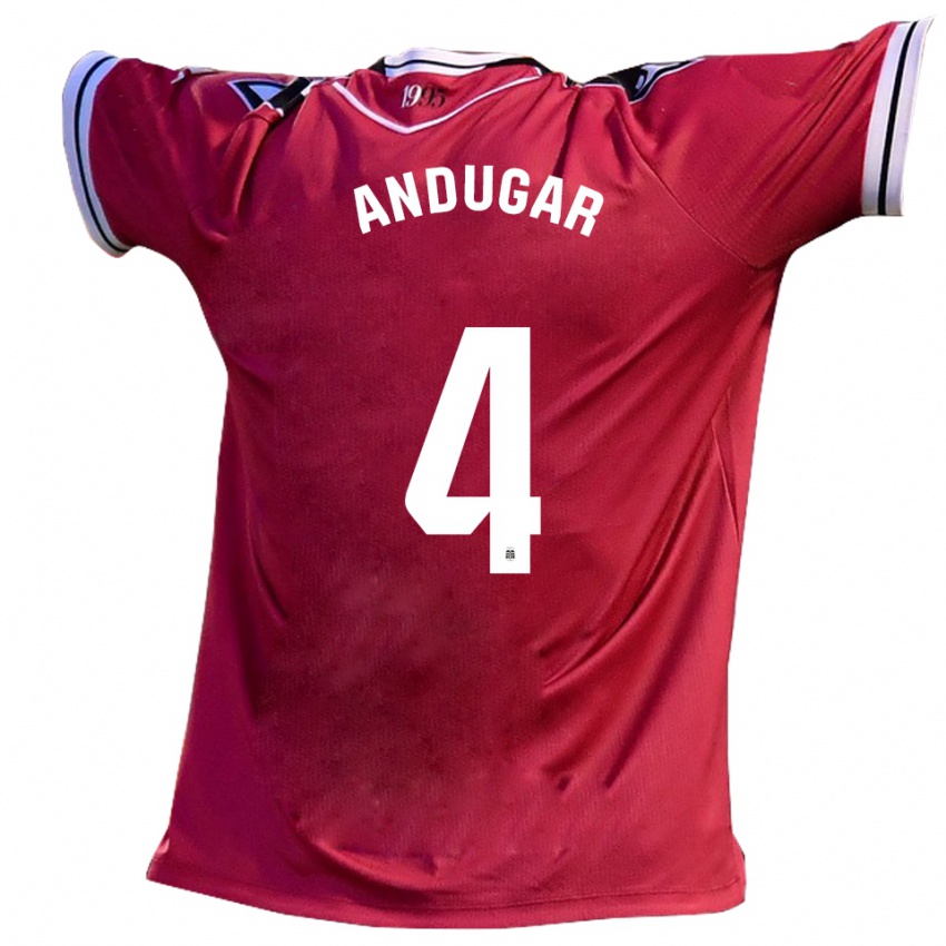 ילדים אנחל אנדוגאר גרסיה #4 בורדו שחור הרחק ג'רזי 2025/26 חולצה קצרה