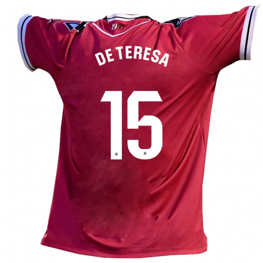 ילדים Emilio De Teresa #15 בורדו שחור הרחק ג'רזי 2025/26 חולצה קצרה