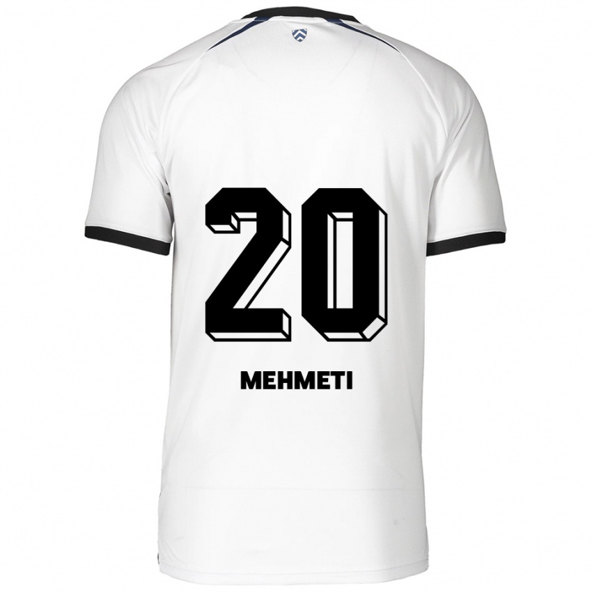 ילדים Enis Mehmeti #20 לבן שחור הרחק ג'רזי 2025/26 חולצה קצרה