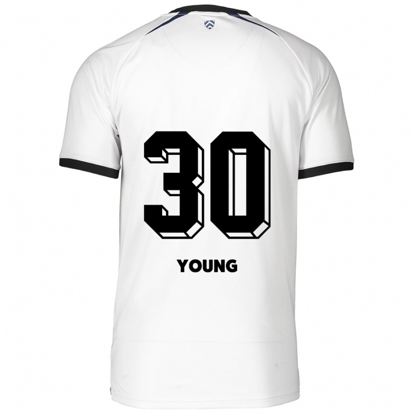 ילדים אייזיאה יאנג #30 לבן שחור הרחק ג'רזי 2025/26 חולצה קצרה