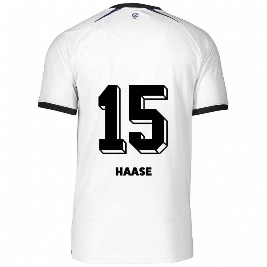 ילדים Leo Haase #15 לבן שחור הרחק ג'רזי 2025/26 חולצה קצרה