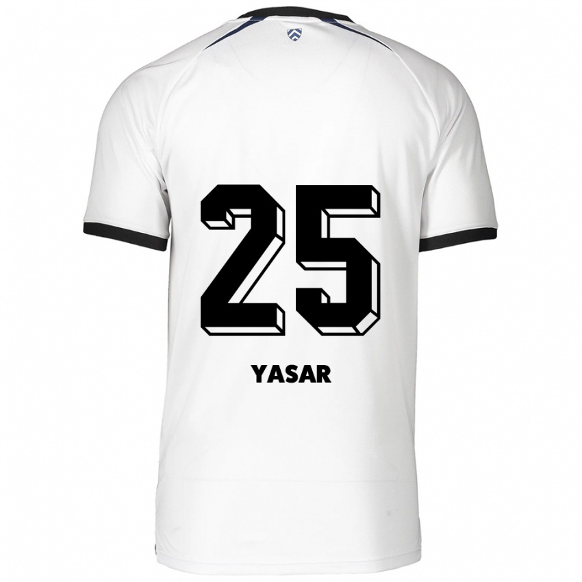 ילדים Eyyüb Yasar #25 לבן שחור הרחק ג'רזי 2025/26 חולצה קצרה