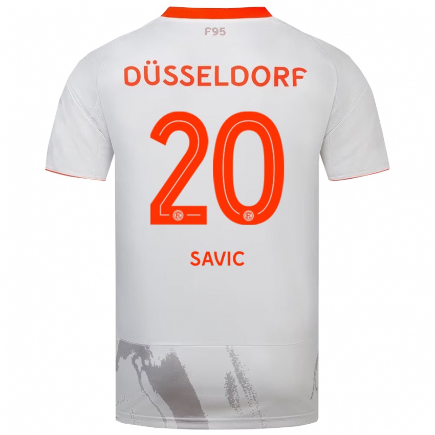 ילדים David Savic #20 לבן כתום הרחק ג'רזי 2025/26 חולצה קצרה