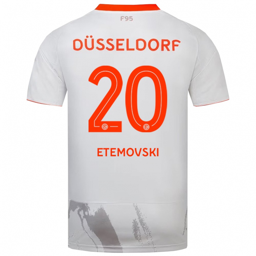 ילדים Dennis Etemovski #20 לבן כתום הרחק ג'רזי 2025/26 חולצה קצרה