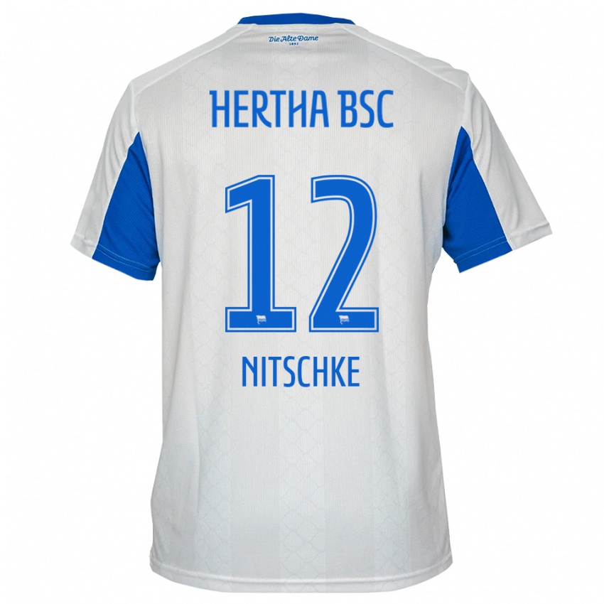 ילדים Til Nitschke #12 לבן כחול הרחק ג'רזי 2025/26 חולצה קצרה