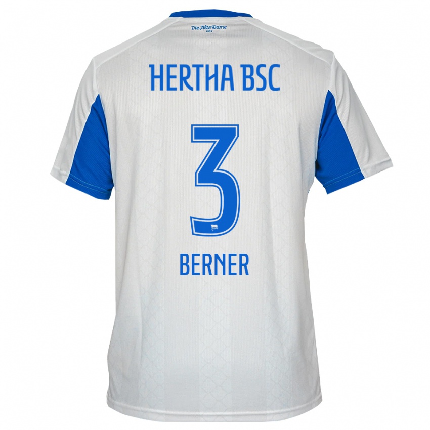 ילדים יאנה ברנר #3 לבן כחול הרחק ג'רזי 2025/26 חולצה קצרה