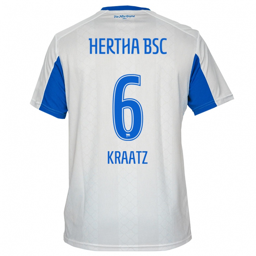 ילדים Salim Kraatz #6 לבן כחול הרחק ג'רזי 2025/26 חולצה קצרה