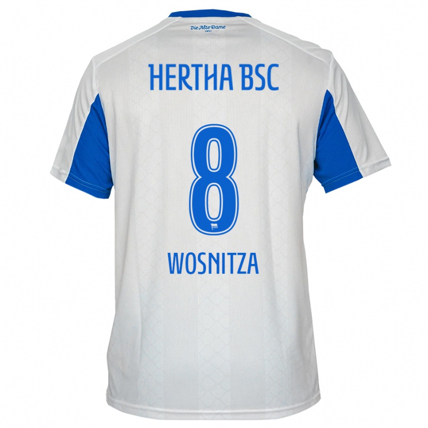 ילדים Noah Wosnitza #8 לבן כחול הרחק ג'רזי 2025/26 חולצה קצרה