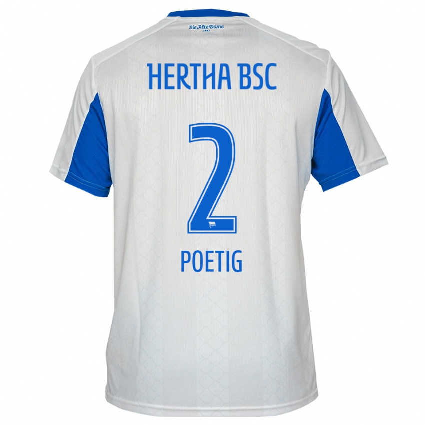 ילדים David Poetig #2 לבן כחול הרחק ג'רזי 2025/26 חולצה קצרה