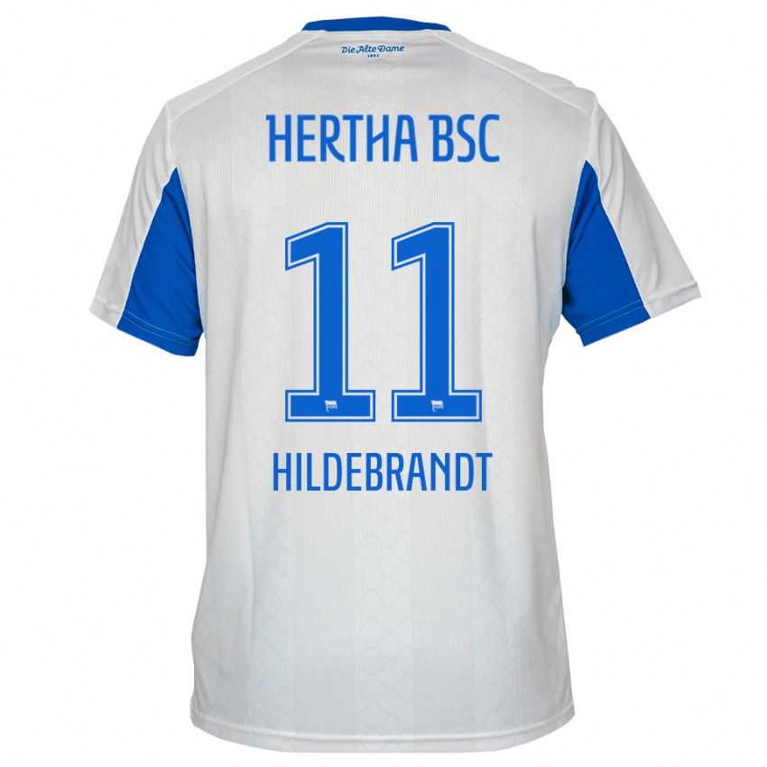 ילדים ניקלס הילדברנדט #11 לבן כחול הרחק ג'רזי 2025/26 חולצה קצרה