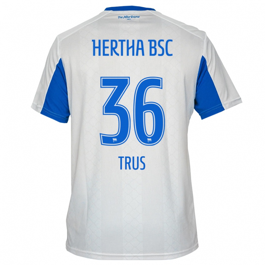 ילדים לואיס קארל טרוס #36 לבן כחול הרחק ג'רזי 2025/26 חולצה קצרה