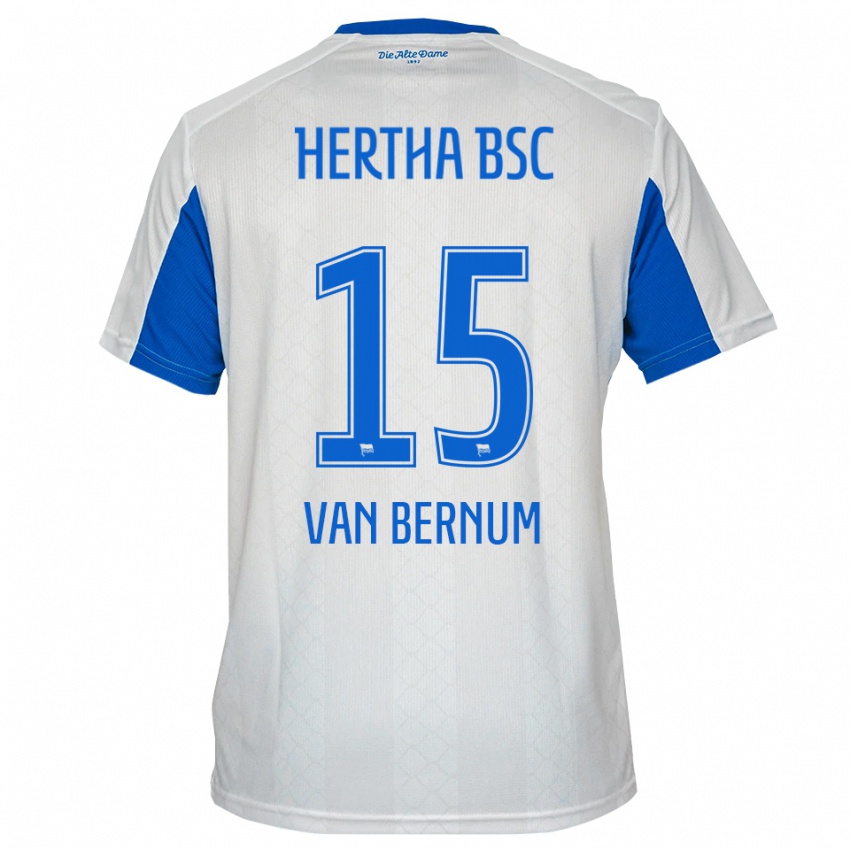 ילדים Ben Van Bernum #15 לבן כחול הרחק ג'רזי 2025/26 חולצה קצרה