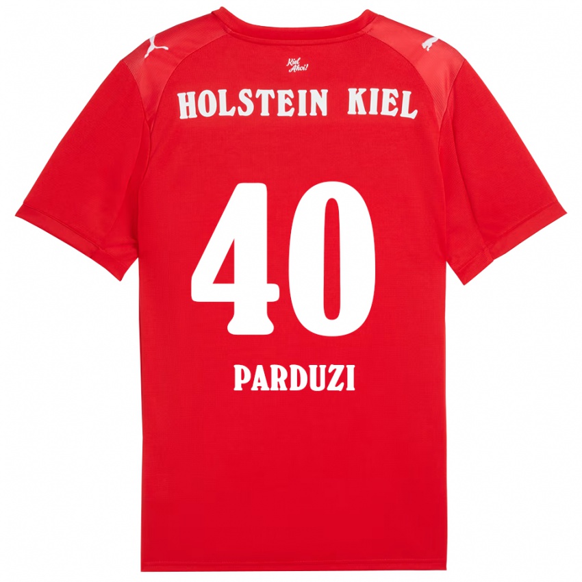 ילדים Leon Parduzi #40 אדום כחול הרחק ג'רזי 2025/26 חולצה קצרה