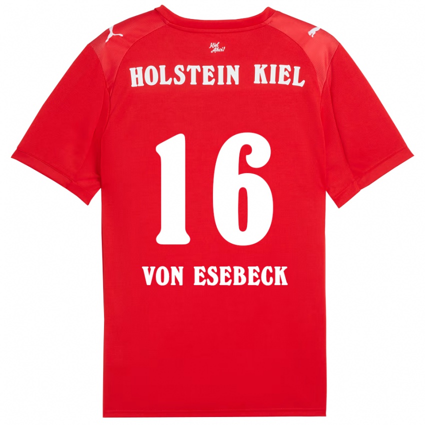 ילדים פרייהר אוסקר פרידריך פון אזבק #16 אדום כחול הרחק ג'רזי 2025/26 חולצה קצרה