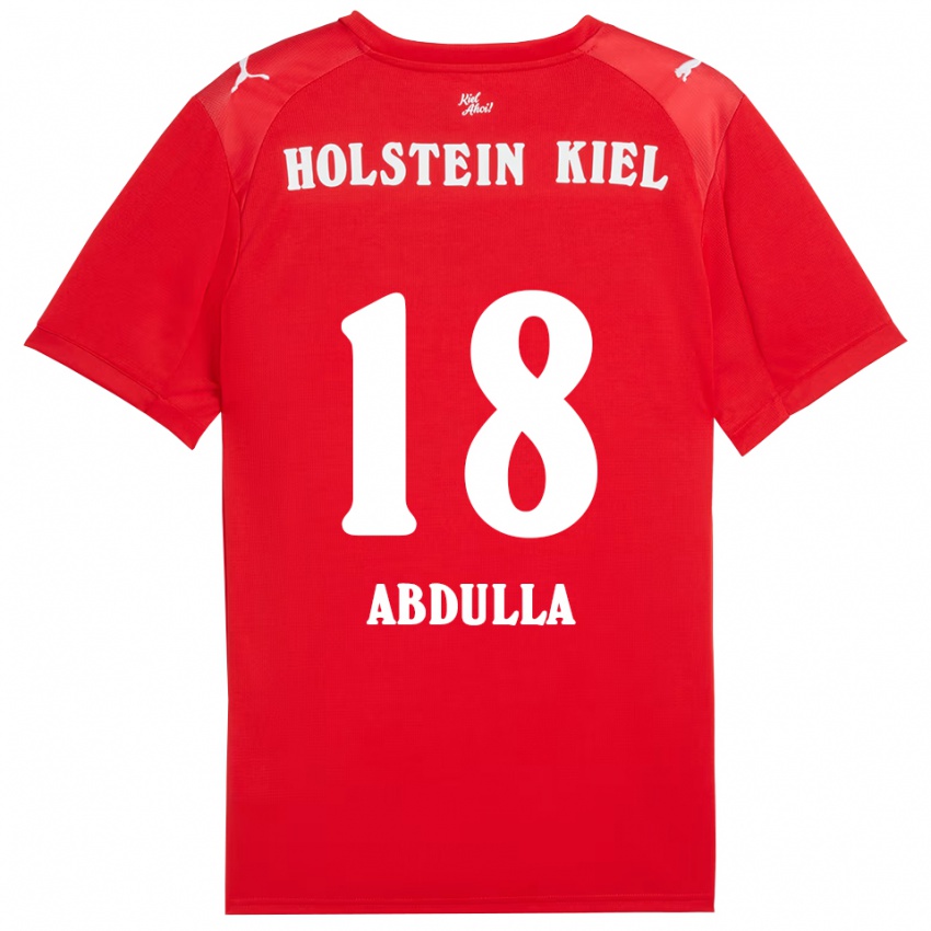 ילדים Ali Abdulla #18 אדום כחול הרחק ג'רזי 2025/26 חולצה קצרה