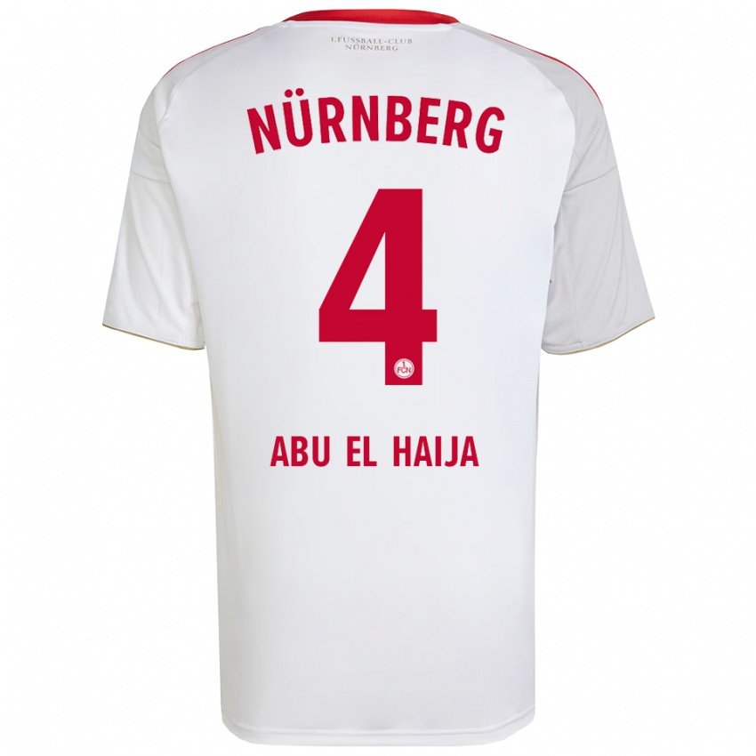 ילדים Khalid Abu El Haija #4 לבן אדום הרחק ג'רזי 2025/26 חולצה קצרה