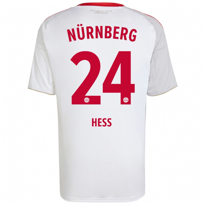 ילדים טוביאס הס #24 לבן אדום הרחק ג'רזי 2025/26 חולצה קצרה