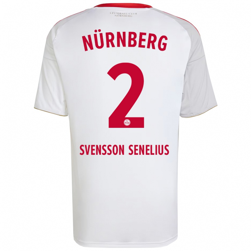 ילדים Klara Svensson Senelius #2 לבן אדום הרחק ג'רזי 2025/26 חולצה קצרה