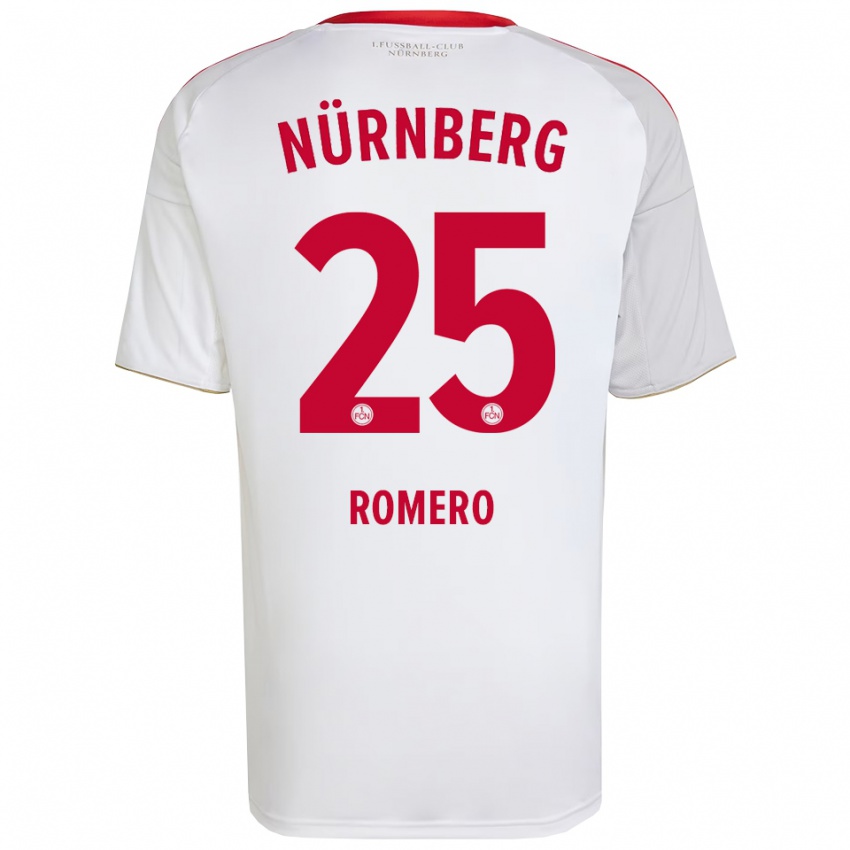 ילדים Lourdes Romero #25 לבן אדום הרחק ג'רזי 2025/26 חולצה קצרה