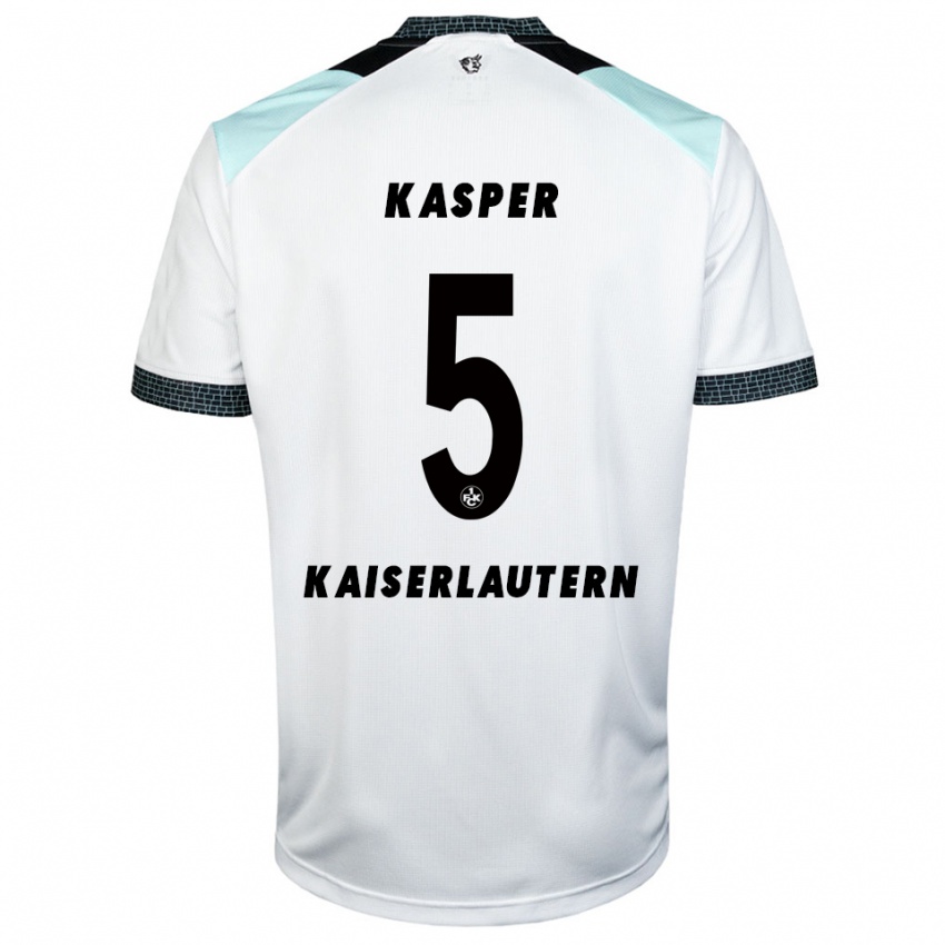 ילדים לינוס קארל קספר #5 לבן שחור הרחק ג'רזי 2025/26 חולצה קצרה