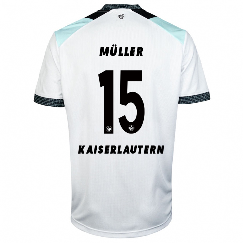 ילדים Erik Müller #15 לבן שחור הרחק ג'רזי 2025/26 חולצה קצרה
