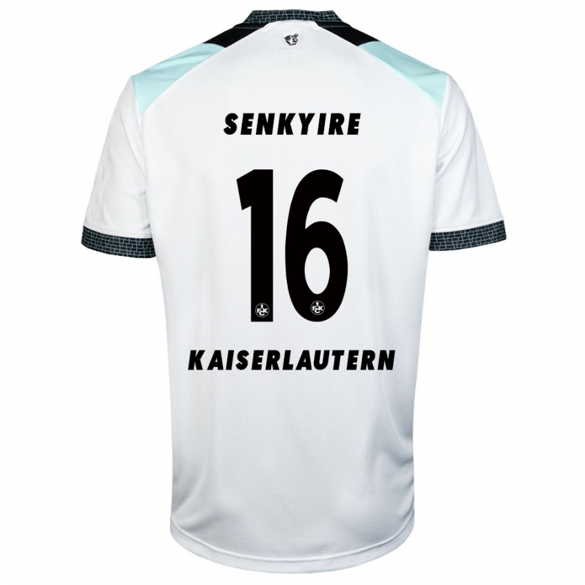 ילדים Benny Senkyire #16 לבן שחור הרחק ג'רזי 2025/26 חולצה קצרה