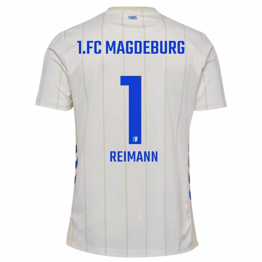 ילדים דומיניק ריימאן #1 לבן כחול הרחק ג'רזי 2025/26 חולצה קצרה