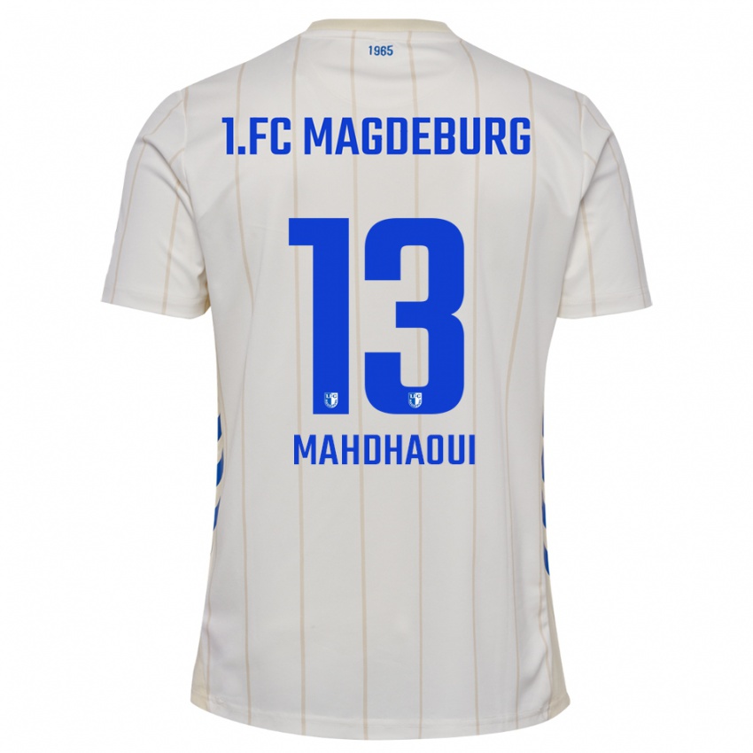 ילדים Islam Mahdhaoui #13 לבן כחול הרחק ג'רזי 2025/26 חולצה קצרה