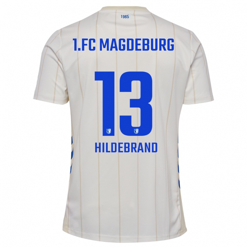 ילדים Caroline Hildebrand #13 לבן כחול הרחק ג'רזי 2025/26 חולצה קצרה