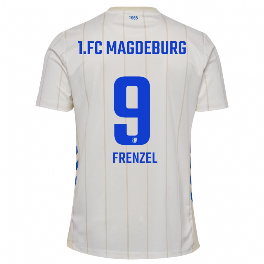 ילדים יונס יואקים פיטר פרנצל #9 לבן כחול הרחק ג'רזי 2025/26 חולצה קצרה