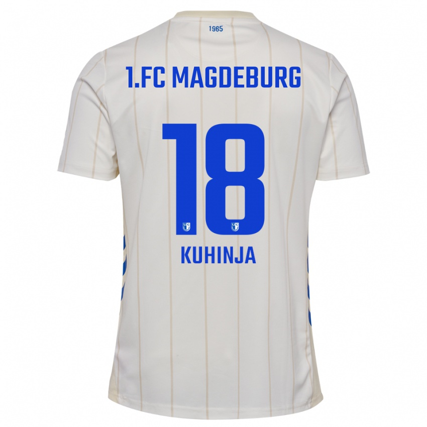 ילדים אמיר קוהיניה #18 לבן כחול הרחק ג'רזי 2025/26 חולצה קצרה