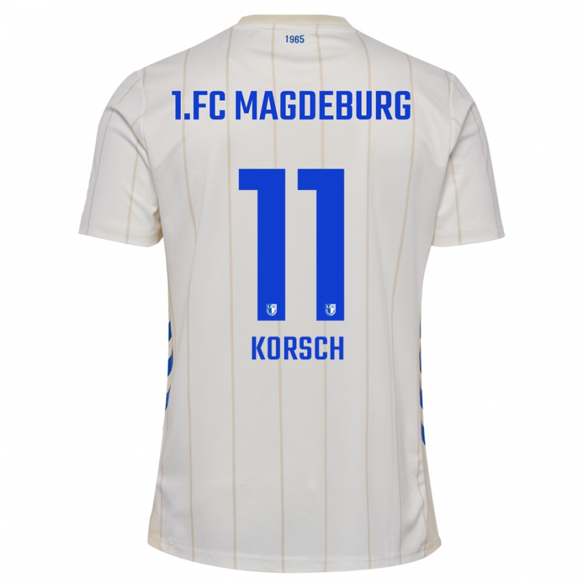 ילדים Stefan Korsch #11 לבן כחול הרחק ג'רזי 2025/26 חולצה קצרה