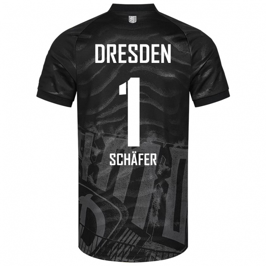 ילדים Moritz Schäfer #1 שחור אפור הרחק ג'רזי 2025/26 חולצה קצרה