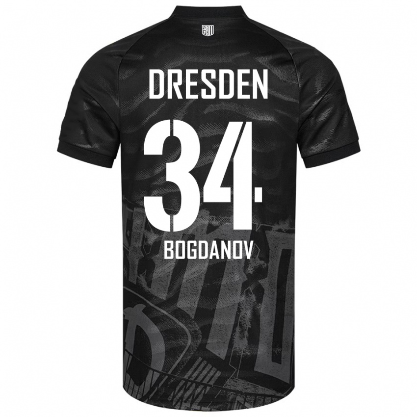 ילדים דמיטרו בוהדנוב #34 שחור אפור הרחק ג'רזי 2025/26 חולצה קצרה