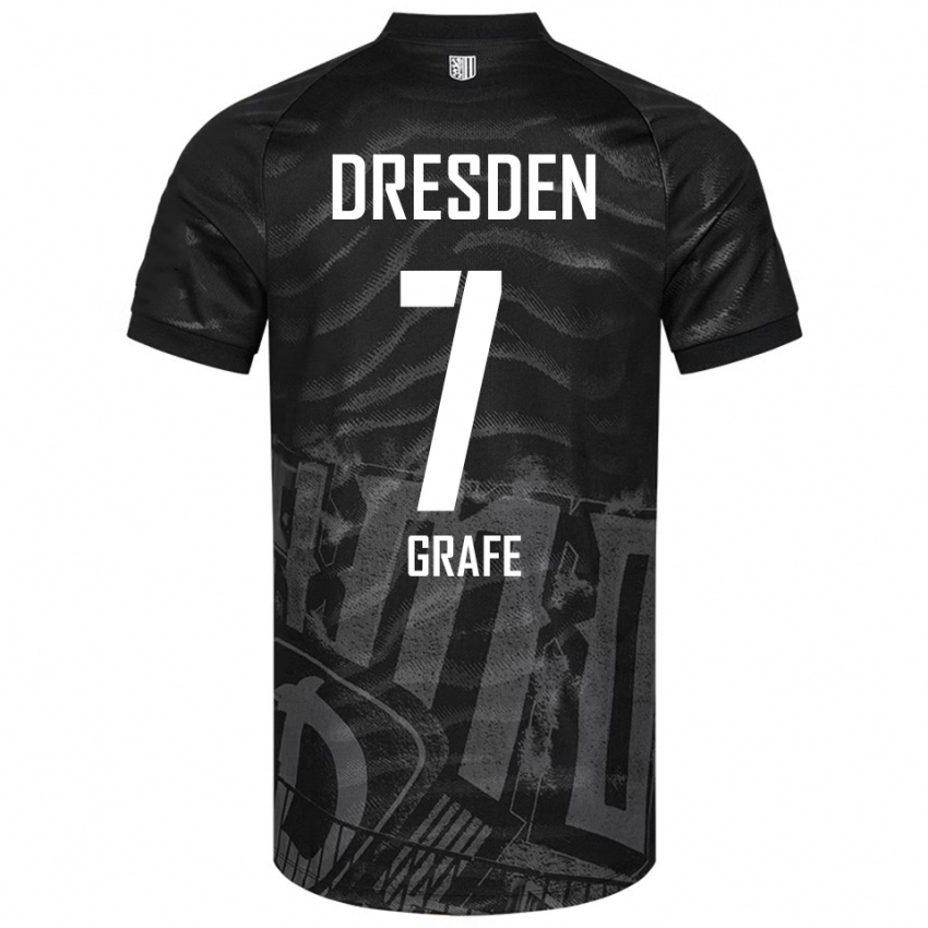 ילדים קוונטין גרפה #7 שחור אפור הרחק ג'רזי 2025/26 חולצה קצרה