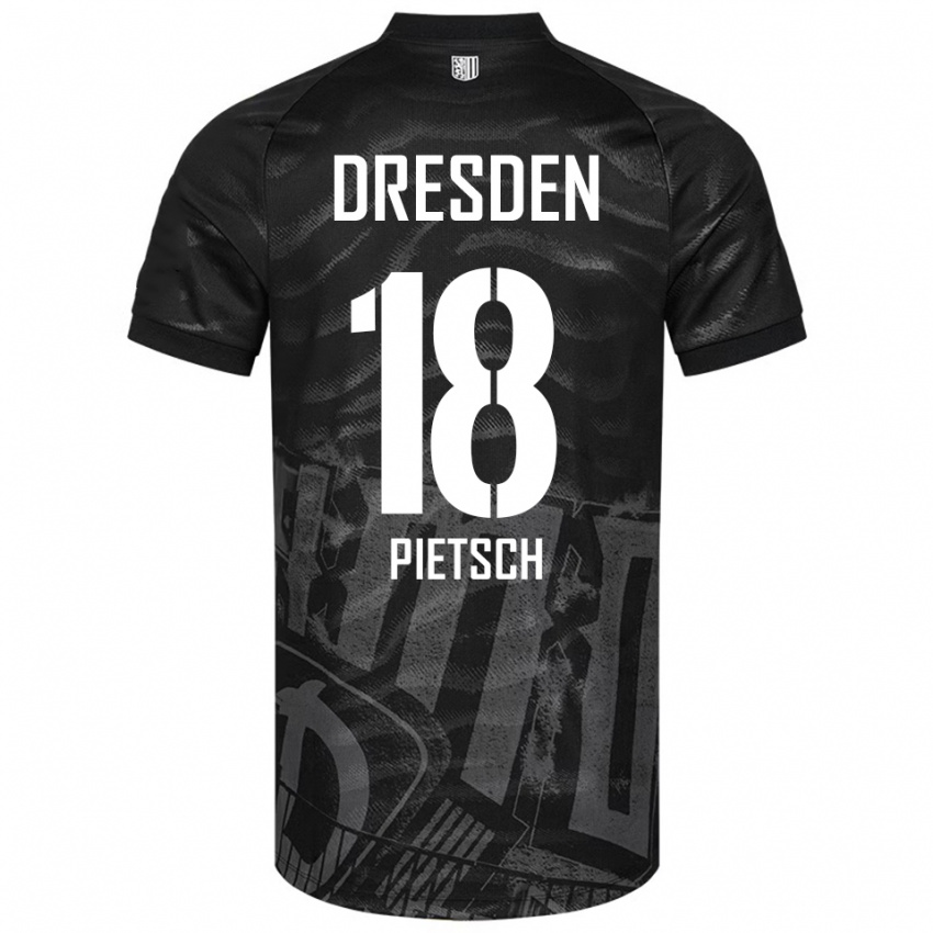 ילדים Colin Pietsch #18 שחור אפור הרחק ג'רזי 2025/26 חולצה קצרה