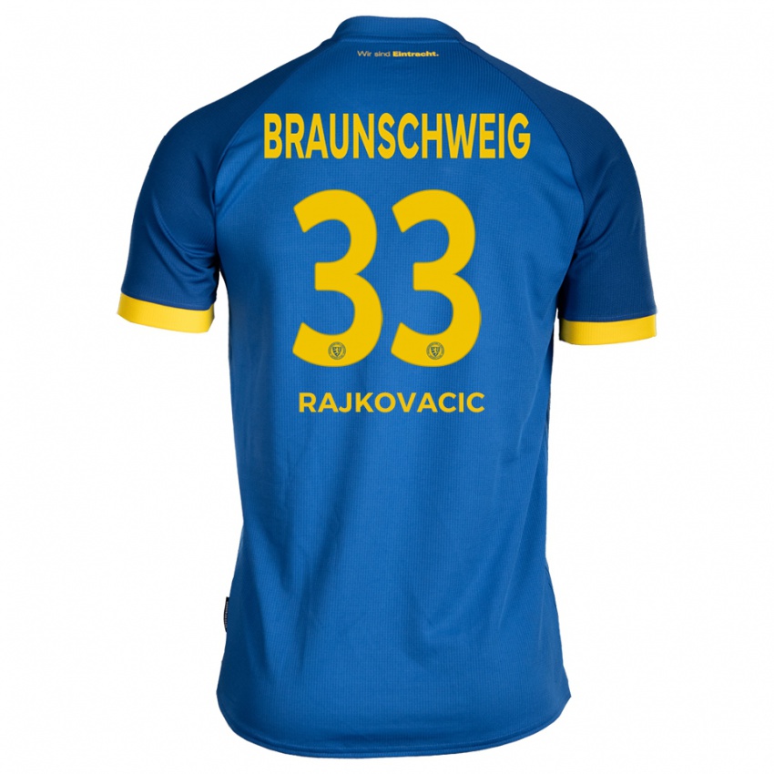 ילדים Marko Rajkovacic #33 כחול רויאל צהוב הרחק ג'רזי 2025/26 חולצה קצרה