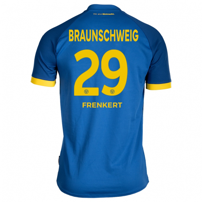 ילדים Lukas Frenkert #29 כחול רויאל צהוב הרחק ג'רזי 2025/26 חולצה קצרה