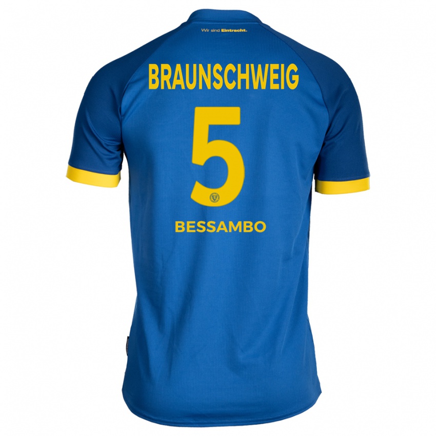 ילדים Chris-Calvin Bessambo #5 כחול רויאל צהוב הרחק ג'רזי 2025/26 חולצה קצרה