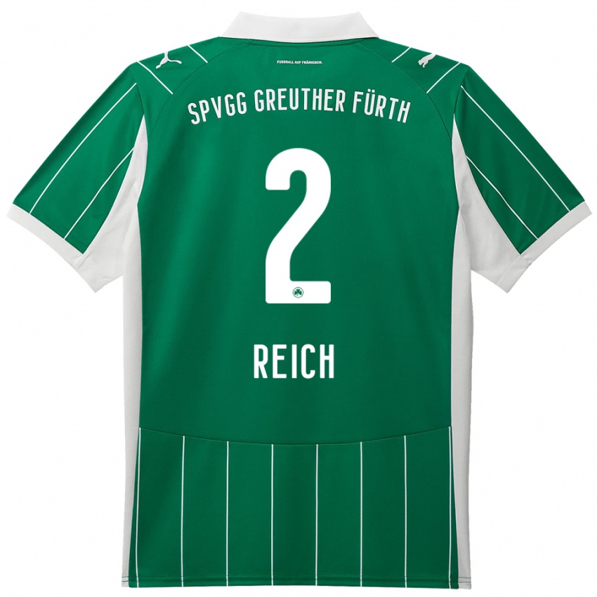 ילדים Lukas Reich #2 ירוק לבן הרחק ג'רזי 2025/26 חולצה קצרה