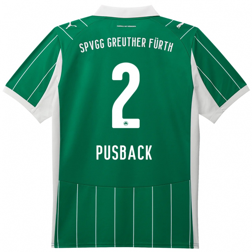 ילדים Tim Pusback #2 ירוק לבן הרחק ג'רזי 2025/26 חולצה קצרה