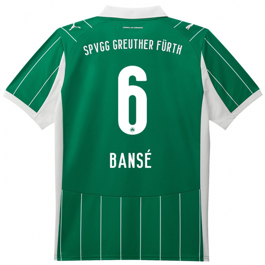 ילדים סאשה באנסה #6 ירוק לבן הרחק ג'רזי 2025/26 חולצה קצרה