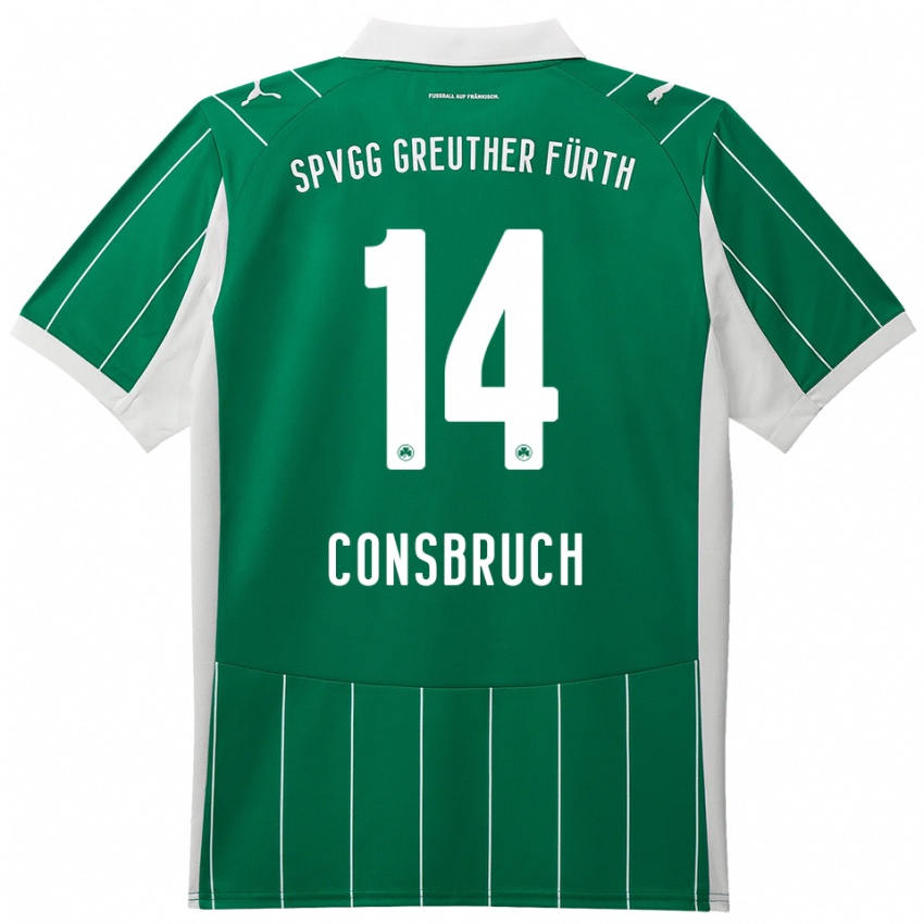 ילדים Jomaine Consbruch #14 ירוק לבן הרחק ג'רזי 2025/26 חולצה קצרה