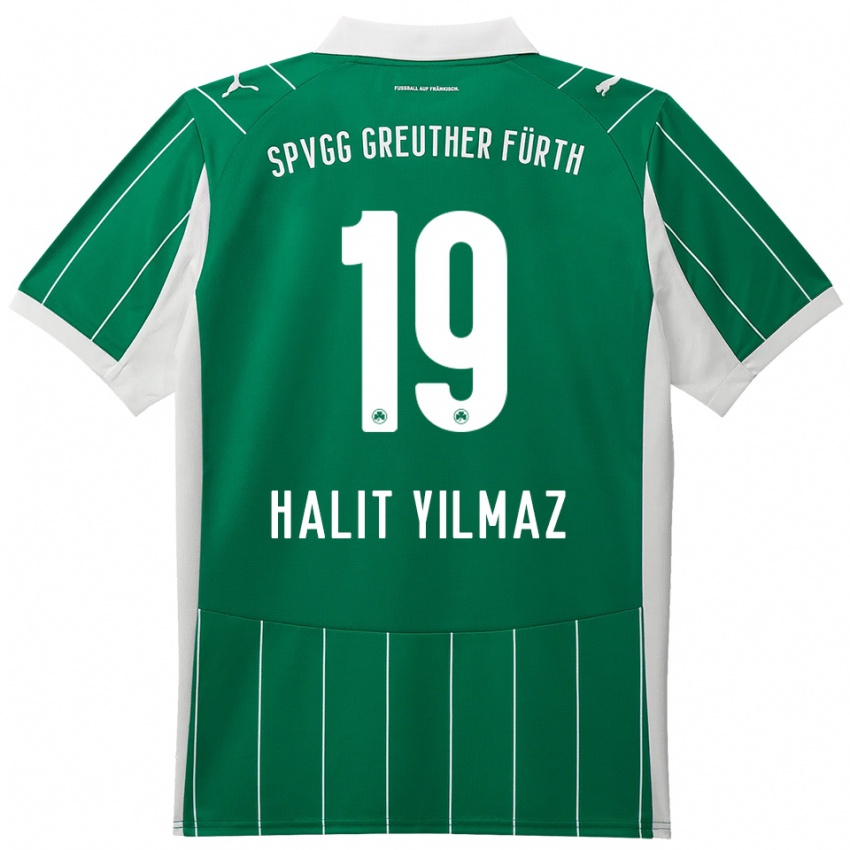 ילדים הליט יילמאז #19 ירוק לבן הרחק ג'רזי 2025/26 חולצה קצרה